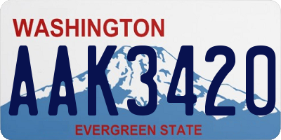 WA license plate AAK3420
