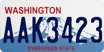 WA license plate AAK3423