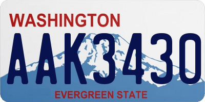 WA license plate AAK3430