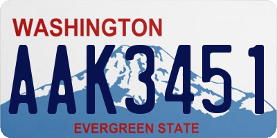WA license plate AAK3451