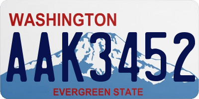 WA license plate AAK3452