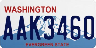 WA license plate AAK3460