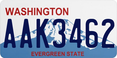 WA license plate AAK3462