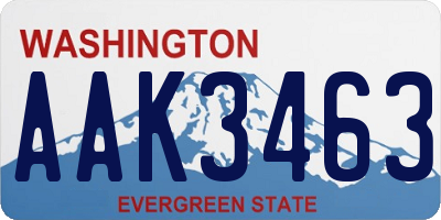 WA license plate AAK3463