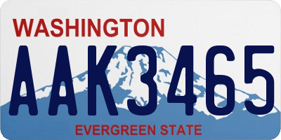 WA license plate AAK3465