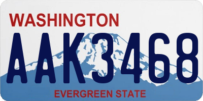 WA license plate AAK3468