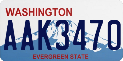 WA license plate AAK3470