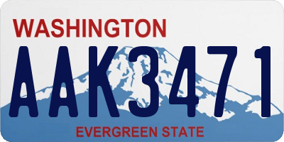 WA license plate AAK3471