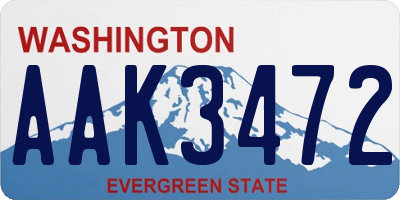 WA license plate AAK3472