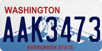 WA license plate AAK3473