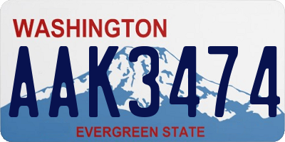 WA license plate AAK3474