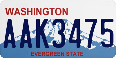 WA license plate AAK3475