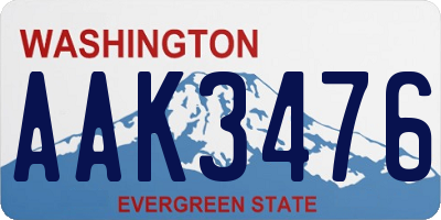 WA license plate AAK3476