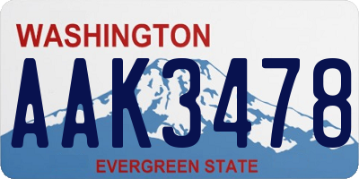 WA license plate AAK3478