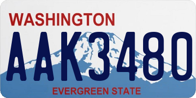WA license plate AAK3480