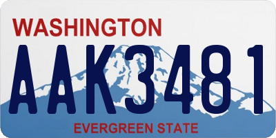 WA license plate AAK3481