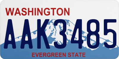 WA license plate AAK3485