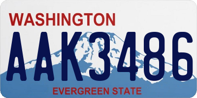 WA license plate AAK3486