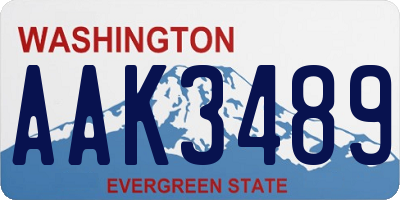 WA license plate AAK3489