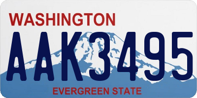 WA license plate AAK3495