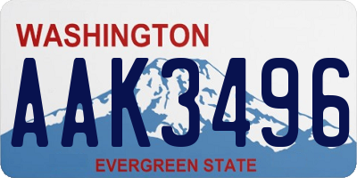 WA license plate AAK3496