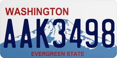 WA license plate AAK3498
