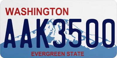WA license plate AAK3500