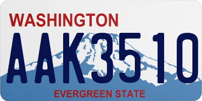 WA license plate AAK3510