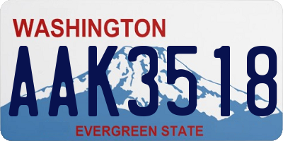 WA license plate AAK3518