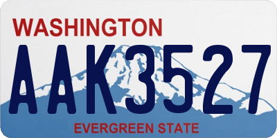 WA license plate AAK3527