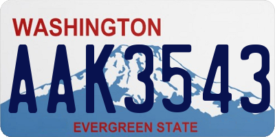 WA license plate AAK3543