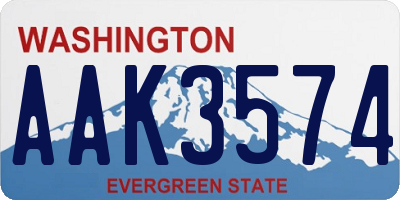 WA license plate AAK3574