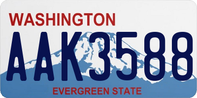 WA license plate AAK3588