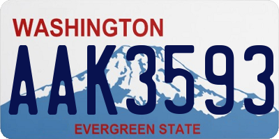 WA license plate AAK3593