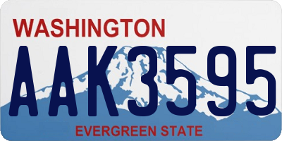 WA license plate AAK3595