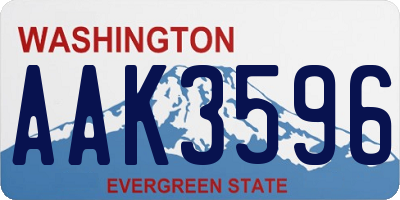 WA license plate AAK3596