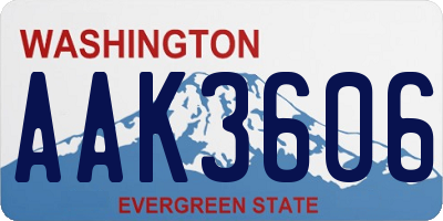 WA license plate AAK3606