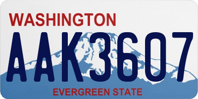 WA license plate AAK3607