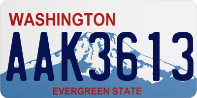 WA license plate AAK3613