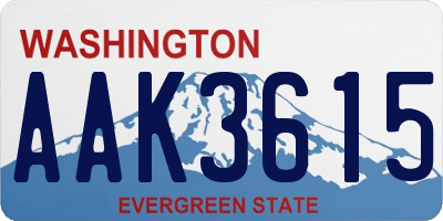 WA license plate AAK3615