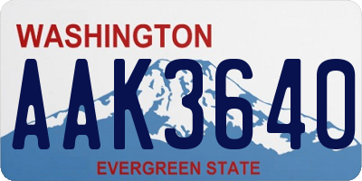 WA license plate AAK3640