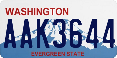 WA license plate AAK3644