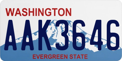 WA license plate AAK3646