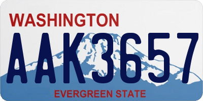 WA license plate AAK3657
