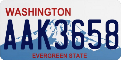 WA license plate AAK3658