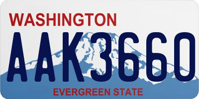 WA license plate AAK3660
