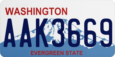 WA license plate AAK3669