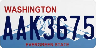 WA license plate AAK3675