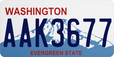 WA license plate AAK3677