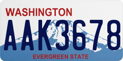 WA license plate AAK3678